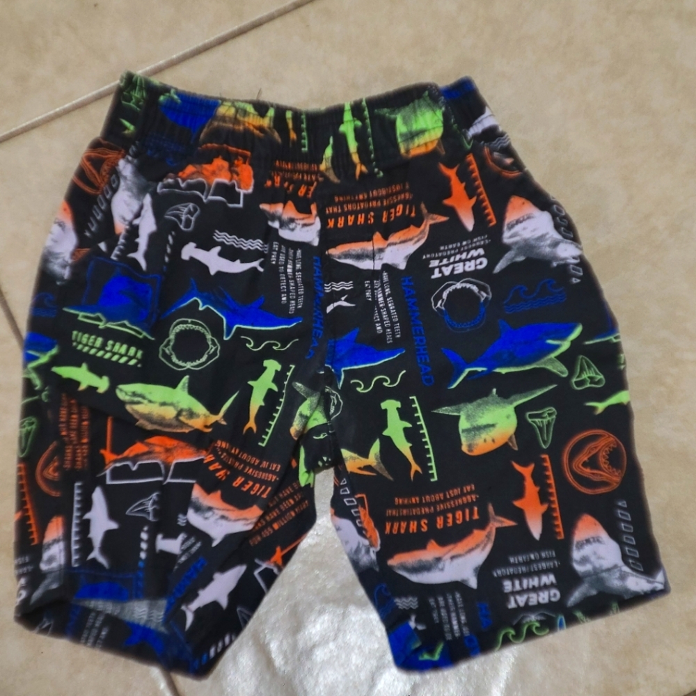 Boy shark shorts , summer fun style, size 4t